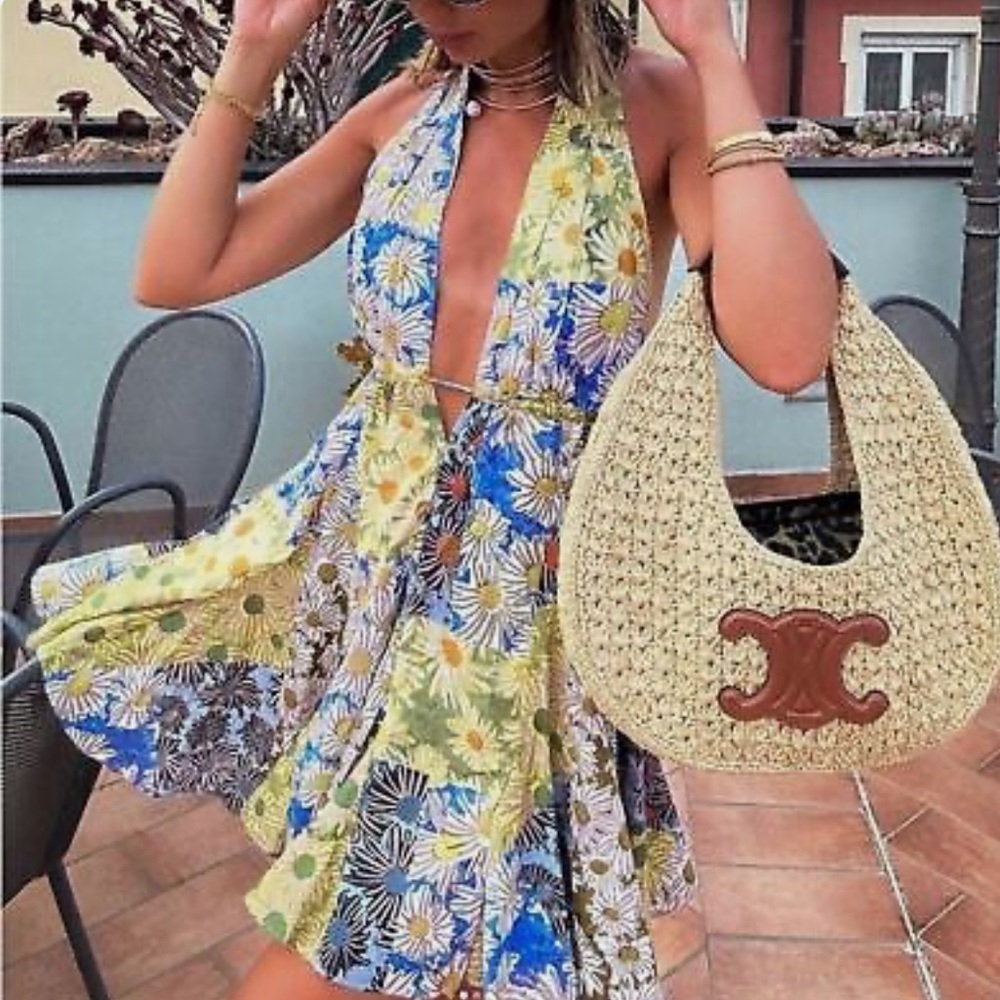 🚨WORN ONCE🚨 Zara Halter Printed Mini Dress
